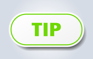 tip sign. tip rounded green sticker. tip
