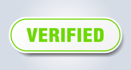 verified sign. verified rounded green sticker. verified