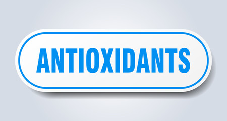 antioxidants sign. antioxidants rounded blue sticker. antioxidants