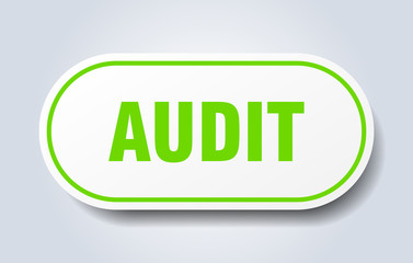audit sign. audit rounded green sticker. audit