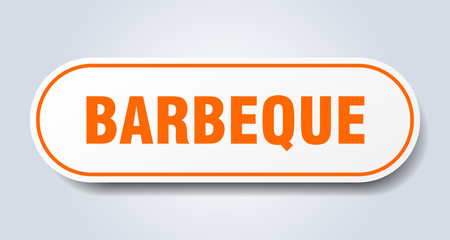 barbeque sign. barbeque rounded orange sticker. barbeque