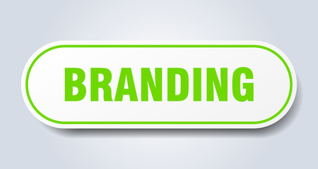 branding sign. branding rounded green sticker. branding