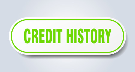 credit history sign. credit history rounded green sticker. credit history