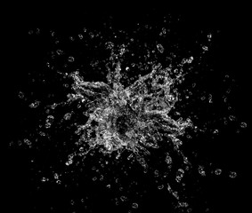 water splash isolated on black background