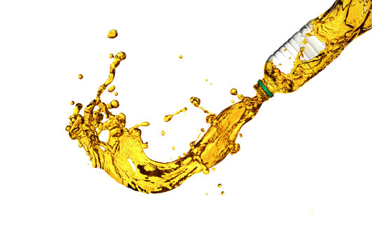 Vegetable oil isolated on white background.