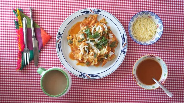 Breakfast Mexican chilaquiles