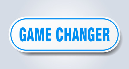game changer sign. game changer rounded blue sticker. game changer