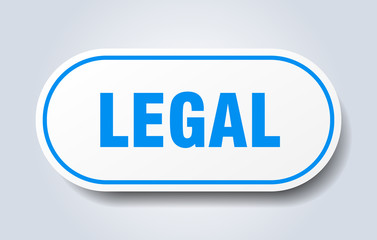 legal sign. legal rounded blue sticker. legal