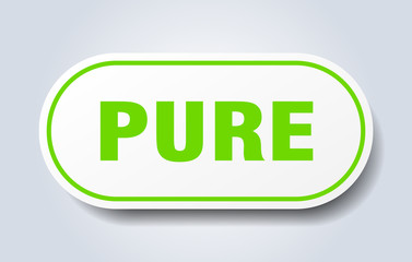 pure sign. pure rounded green sticker. pure
