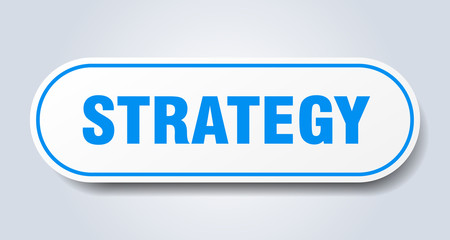 strategy sign. strategy rounded blue sticker. strategy