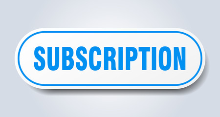 subscription sign. subscription rounded blue sticker. subscription