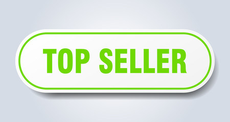 top seller sign. top seller rounded green sticker. top seller