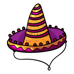 Cinco De Mayo celebration. Mexican Sombrero. National traditional latino costume hat Mexican. - Vector.