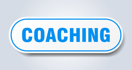 coaching sign. coaching rounded blue sticker. coaching