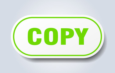 copy sign. copy rounded green sticker. copy