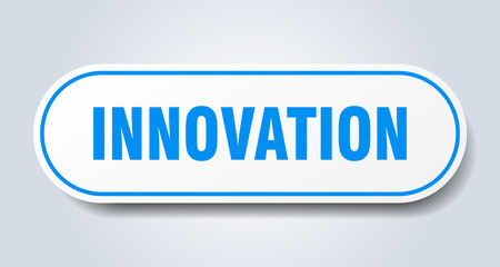 innovation sign. innovation rounded blue sticker. innovation