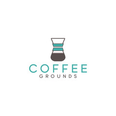 Coffee dripper logo design template.