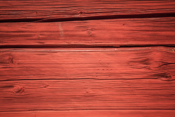 Alte rote Blockhaus Fassade in Schweden. Hintergrund. Background. Old red color wooden facade of swedish farm house.