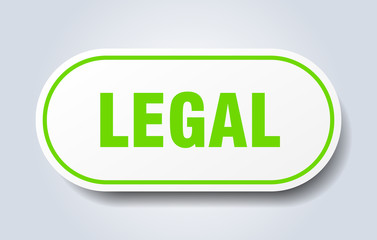 legal sign. legal rounded green sticker. legal