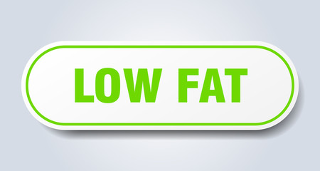 low fat sign. low fat rounded green sticker. low fat