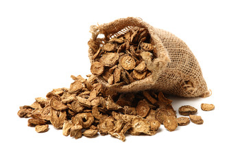 Dried Burdock on white background