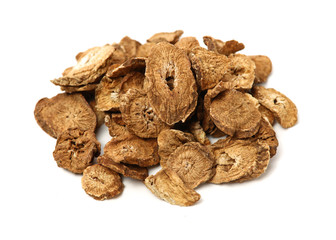 Dried Burdock on white background