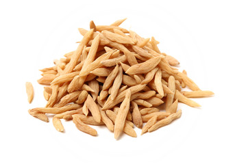 Dwarf Lilyturf Tuber,Ophiopogon japonicus (Linn. f.) Ker-Gawl on white background