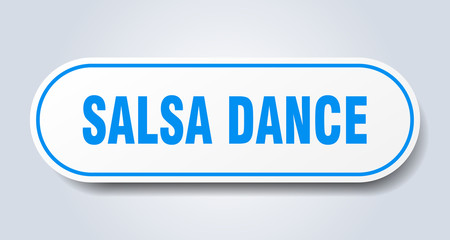 salsa dance sign. salsa dance rounded blue sticker. salsa dance