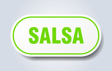 salsa sign. salsa rounded green sticker. salsa