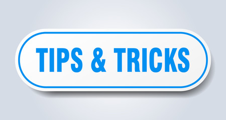 tips & tricks sign. tips & tricks rounded blue sticker. tips & tricks