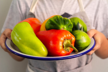 fresh peppers in a plate