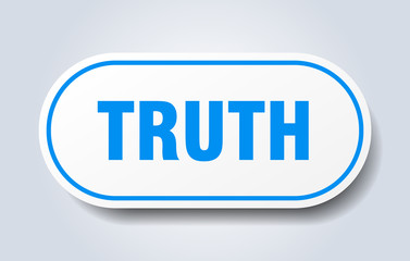 truth sign. truth rounded blue sticker. truth