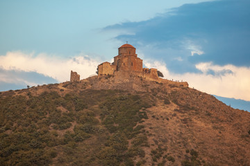 Fototapeta na wymiar View of Jvari Monastery near Mtskheta. UNESCO world heritage in Georgia.