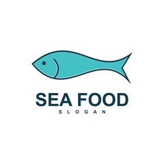 fish logo template, design concept vector, sea food