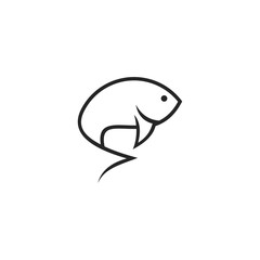 fish logo template, design concept vector, sea food