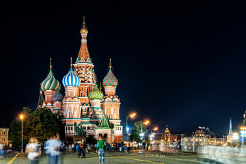 Fototapeta na wymiar Moscow, Red Square, St. Basil's Cathedral night view
