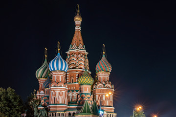 Fototapeta na wymiar Moscow, Red Square, St. Basil's Cathedral night view