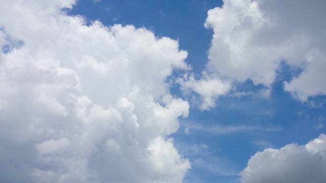 white clound on blue sky background