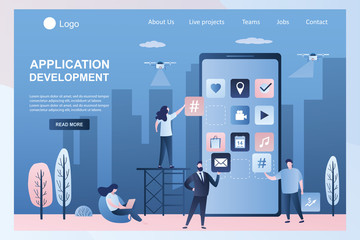 Software or mobile app development. Programmers and business people develop application