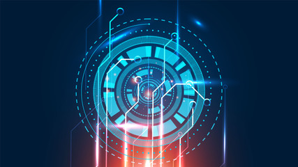 Future Technology Background with Glass Circle Effects