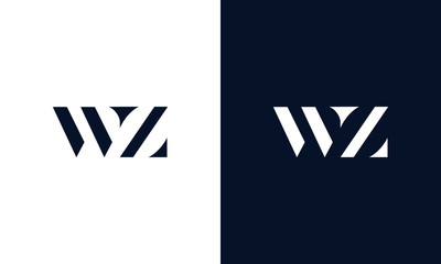 Abstract letter WZ logo. This logo icon incorporate with abstract shape in the creative way. - obrazy, fototapety, plakaty