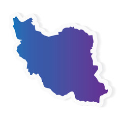 Fototapeta premium gradient Iran map- vector illustration