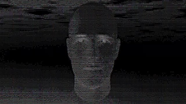 AI concept of human face generated out of code