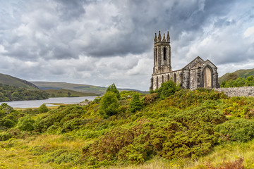 The Ruins of Dunlewey Church abandoned in County Donegal, Ireland
