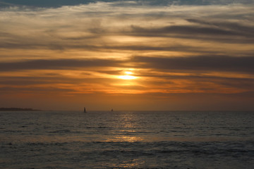 Sunset view from Sand City Beach, California, USA