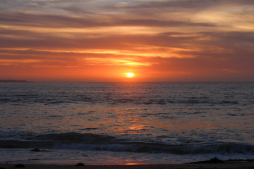 Sunset view from Sand City beach in Monterey County, California, United States