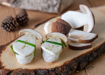 sushi mit steinpilzen und roter beete