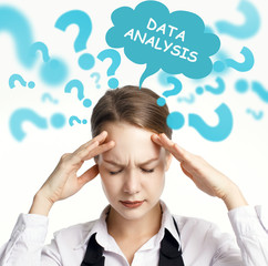 Business, technology, internet and network concept. The young entrepreneur comes up with an important idea: Data analysis