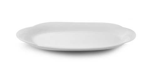 white plate on white background.