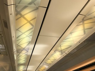 Japanese Modern Style Ceiling in a Luxurious Train